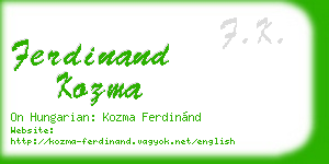 ferdinand kozma business card